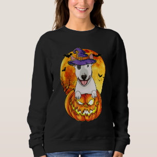 Sudadera Perro Bull Terrier Bruja Calabaza Halloween