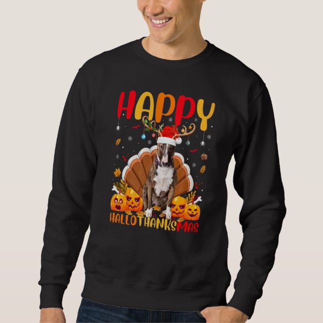 Sudadera Perro Bull Terrier   Bull Terrier Hellothanksmas (Anverso)