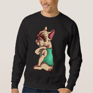 Sudadera Perro Bulldog francés Perro que amo a mamá Tattoo