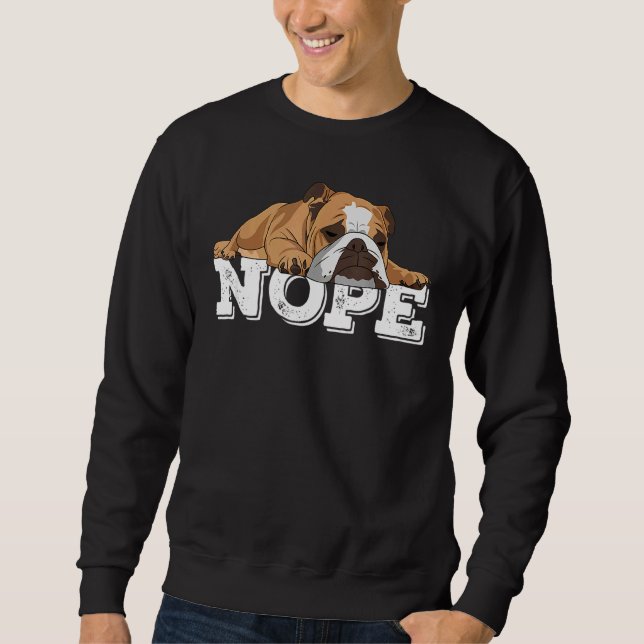 Sudadera Perro Bulldog inglés perezoso (Anverso)