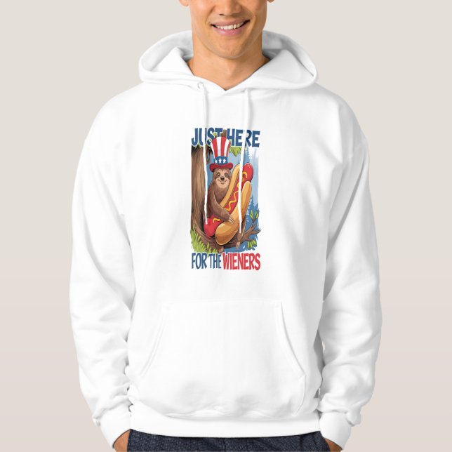 Sudadera Perro Caliente Sloth 4 de Julio Barbacoa (Anverso)