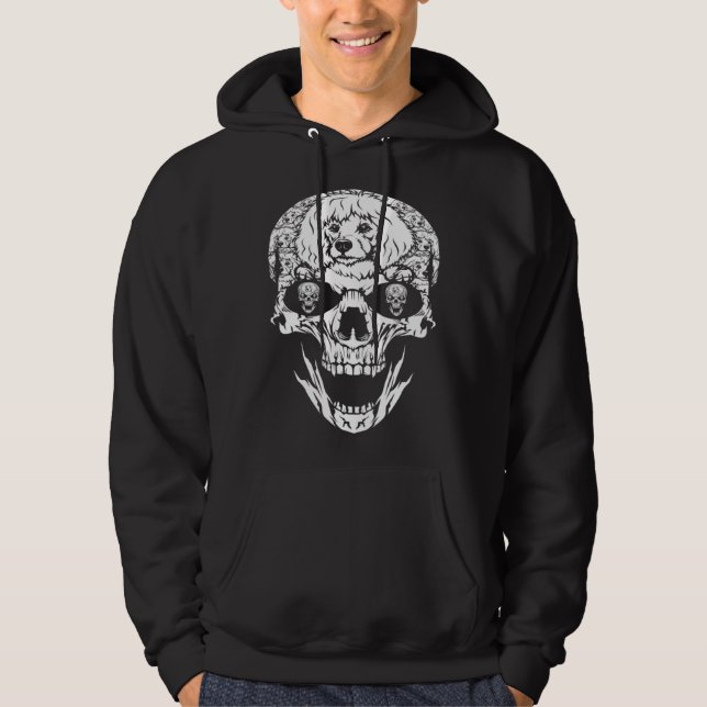 Sudadera Perro Caniche Calavera Disfraz Halloween (Anverso)