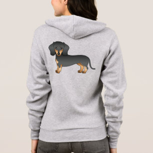 Sudadera Perro Cartoons Dachshund Pelo Corto Negro Y Canela