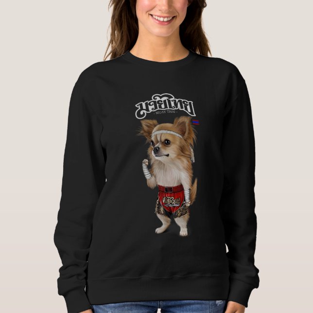 Sudadera Perro chihuahua como campeón de boxeo de punk en T (Anverso)