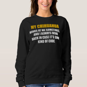 Sudadera Perro chihuahua gracioso diciendo mamá de papá per