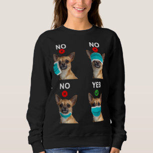 Sudadera Perro chihuahua gracioso en cuarentena cómo usar M