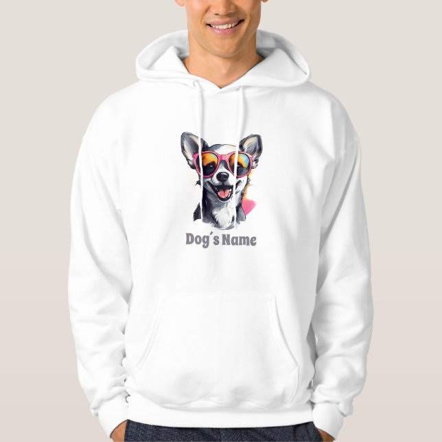 Sudadera Perro Chihuahua Guay con gafas de sol (Anverso)