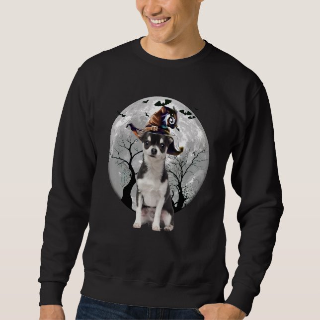 Sudadera Perro Chihuahua Y Perro De La Moon Halloween (Anverso)
