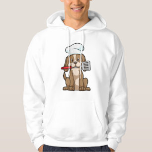 Sudadera Perro cocinado con el gorra y la espátula del chef