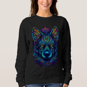 Sudadera Perro Colorido Psicodélico Trippy Hippie Hombres M
