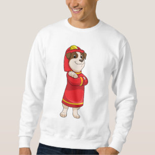 Sudadera Perro como bombero con casco