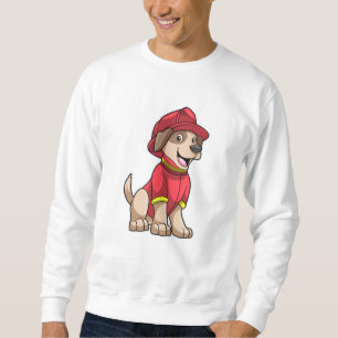 Sudadera Perro como bombero con casco de bomberos