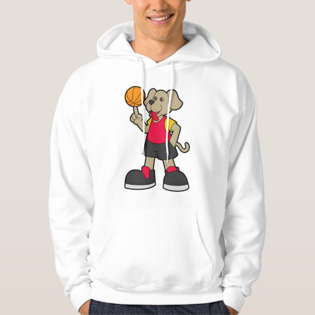 Sudadera Perro como jugador de baloncesto con baloncesto (Anverso)
