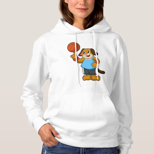 Sudadera Perro como jugador de baloncesto con baloncesto (Anverso)