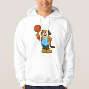 Sudadera Perro como jugador de baloncesto con baloncesto
