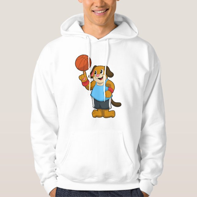 Sudadera Perro como jugador de baloncesto con baloncesto (Anverso)