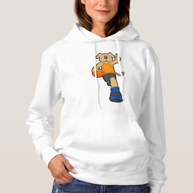 Sudadera Perro como jugador de baloncesto con baloncesto (Anverso)