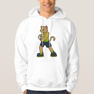 Sudadera Perro como jugador de voleibol con voleibol