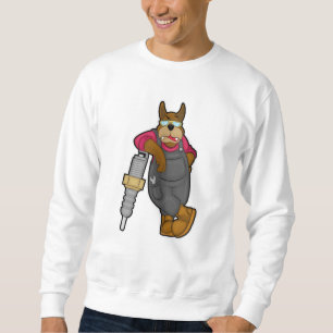 Sudadera Perro como mecánico con bujía