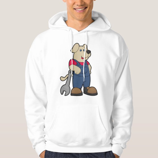 Sudadera Perro como mecánico con llave (Anverso)