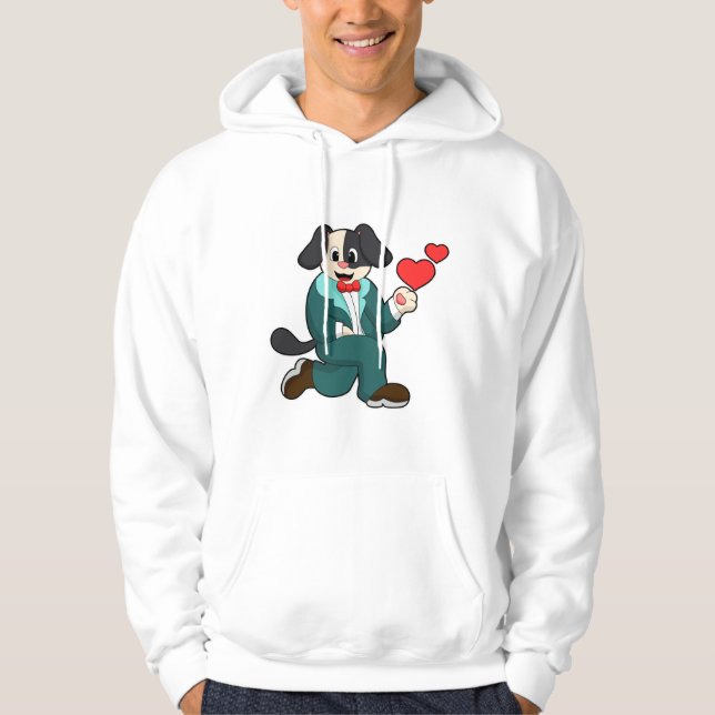 Sudadera Perro como novio con traje y corbata (Anverso)