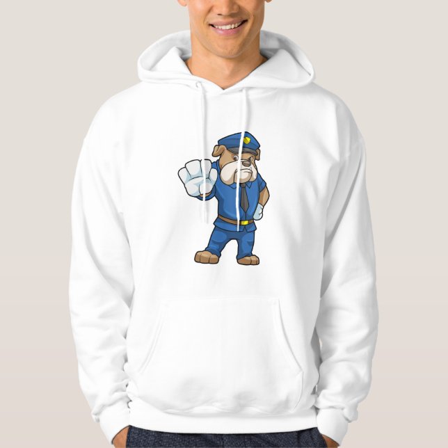 Sudadera Perro como oficial de policía con uniforme (Anverso)