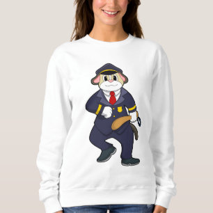 Sudadera Perro como oficial de policía con uniforme policia