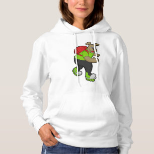 Sudadera Perro como patinador con patines en línea y mochil