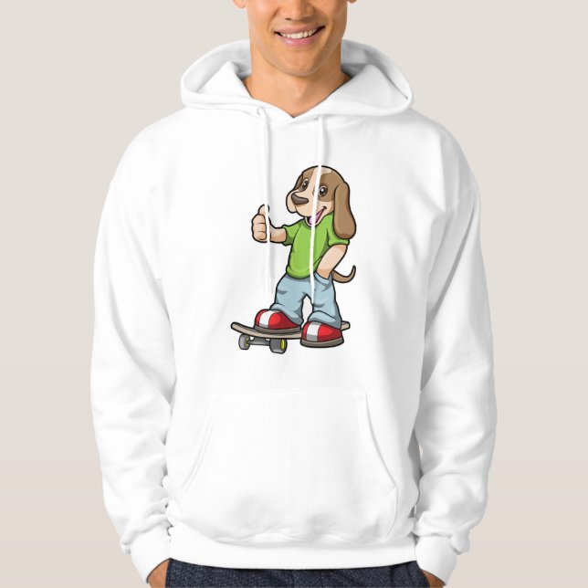 Sudadera Perro como patinador con patineta (Anverso)