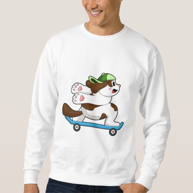 Sudadera Perro como patinador con patineta (Anverso)