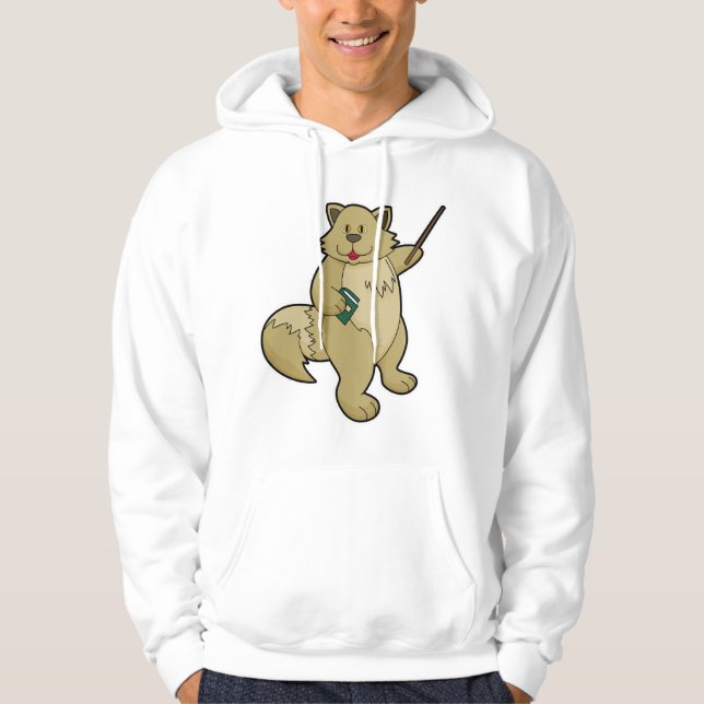 Sudadera Perro como profesor con libro y puntero (Anverso)