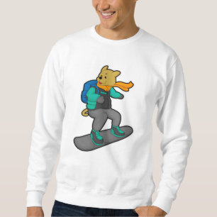 Sudadera Perro como snowboard con Snowboard y mochila