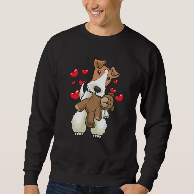 Sudadera Perro con cable de Fox Terrier con animal relleno (Anverso)