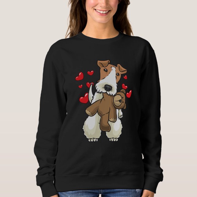 Sudadera Perro con cable de Fox Terrier con animal relleno (Anverso)