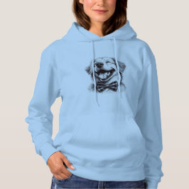 Sudadera perro con corbata de arco riendo
