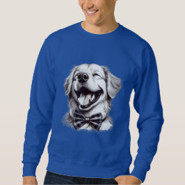 Sudadera perro con corbata de arco riendo