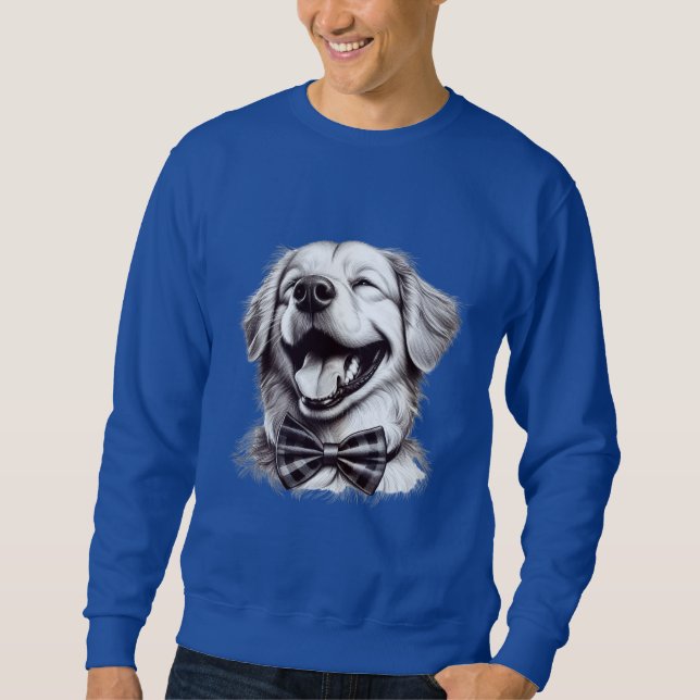Sudadera perro con corbata de arco riendo (Anverso)