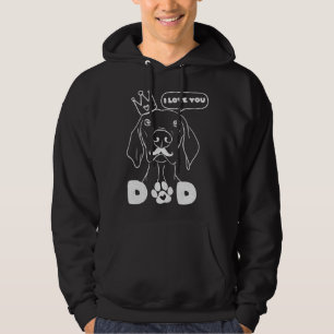 Sudadera perro con corona y bigote te amo papá