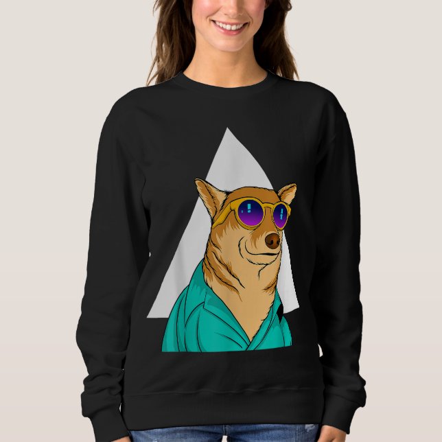 Sudadera Perro con gafas de sol Grasa graciosa Mascota Cute (Anverso)