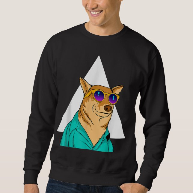 Sudadera Perro con gafas de sol Grasa graciosa Mascota Cute (Anverso)