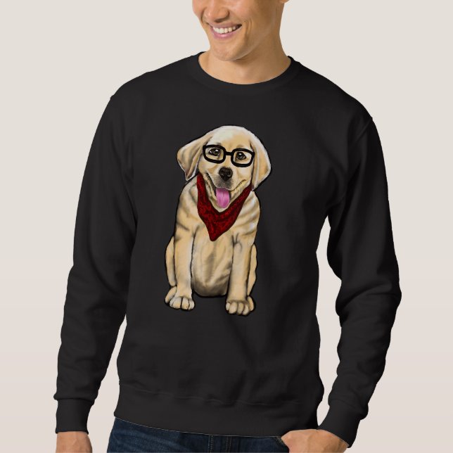 Sudadera Perro Con Gafas De Vidrio Y Tiras Rojas Cuidada La (Anverso)