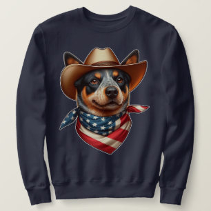 Sudadera Perro con sombrero y bandana de la bandera estadou