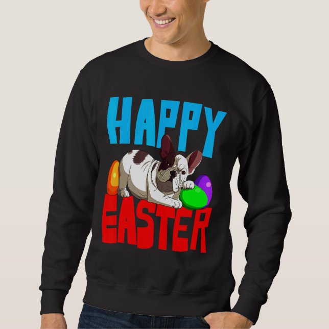 Sudadera Perro conejo de huevos de Bulldog francés (Anverso)