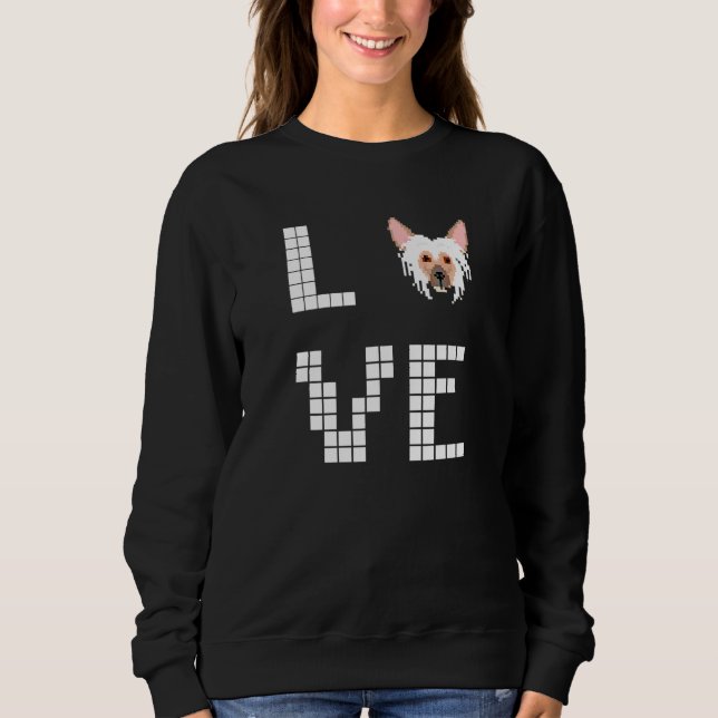 Sudadera Perro Crestado Chino Arte Pixel (Anverso)