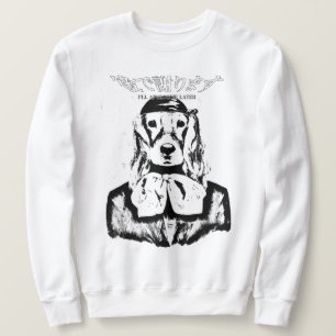 SUDADERA PERRO CREWNECK ME DISCULPARÉ MÁS TARDE (NEGRO Y BL