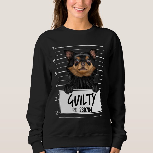 Sudadera Perro Culpable Foto de Chihuahua Negro (Anverso)