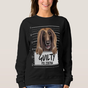 Sudadera Perro Culpable Foto Mugshot Lebrel Afgano