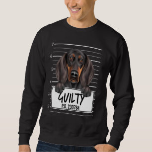 Sudadera Perro Culpable Mugshot Coonhound Negro Y Castaño