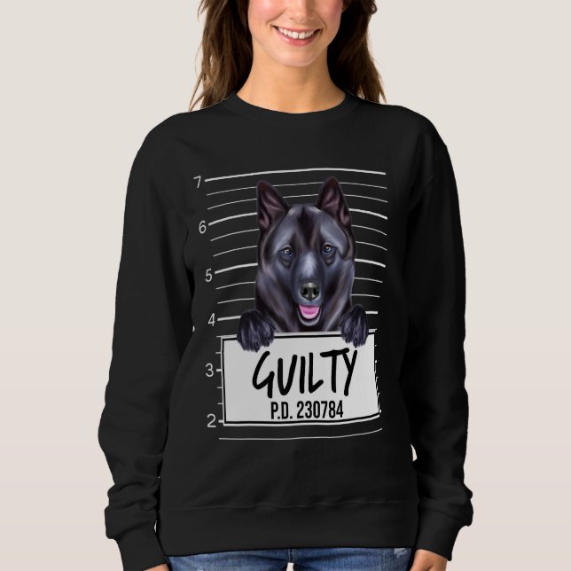 Sudadera Perro Culpable Mugshot Elkhound Noruego (Anverso)