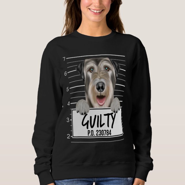 Sudadera Perro Culpable Mugshot Lebrel Irlandés (Anverso)